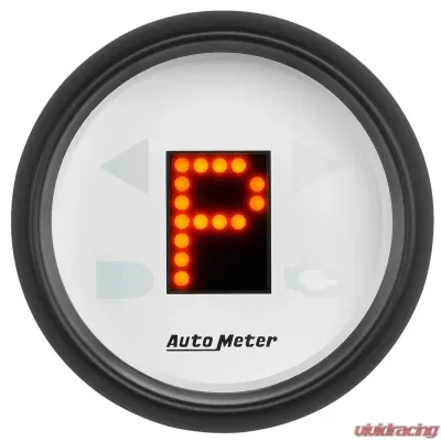 AutoMeter GAUGE; GEAR POS; 2 1/16in.; INCL INDICATORS; WHITE DIAL; RED LED; BLACK BEZEL - 5759