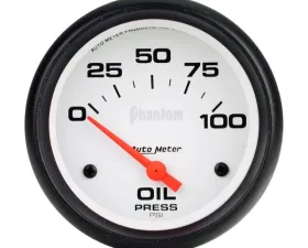 AutoMeter GAUGE; OIL PRESSURE; 2 5/8in.; 100PSI; ELECTRIC; PHANTOM
