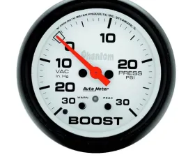 AutoMeter GAUGE; VAC/BOOST; 2 5/8in.; 30INHG-30PSI; DIGITAL STEPPER MOTOR; PHANTOM