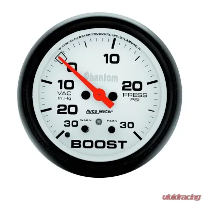 AutoMeter GAUGE; VAC/BOOST; 2 5/8in.; 30INHG-30PSI; DIGITAL STEPPER MOTOR; PHANTOM - 5877