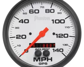 AutoMeter GAUGE; SPEEDOMETER; 5in.; 140MPH; GPS; PHANTOM