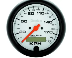 AutoMeter GAUGE; SPEEDOMETER; 3 3/8in.; 190KM/H; ELEC. PROG. W/LCD ODO; PHANTOM