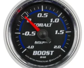 AutoMeter GAUGE; VAC/BOOST; 2 1/16in.;-1-+2 BAR; MECHANICAL; COBALT