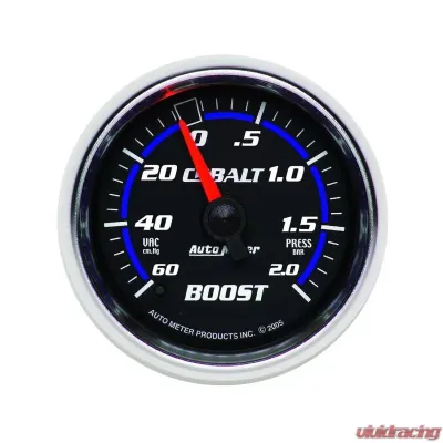 AutoMeter GAUGE; VAC/BOOST; 2 1/16in.; 60CMHG-2.0BAR; MECHANICAL; COBALT - 6103-M