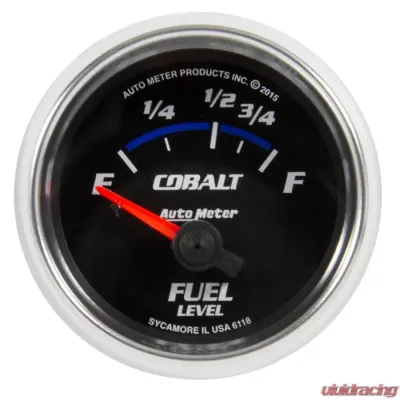 AutoMeter GAUGE; FUEL LEVEL; 2 1/16in.; 16OE TO 158OF; ELEC; COBALT - 6118