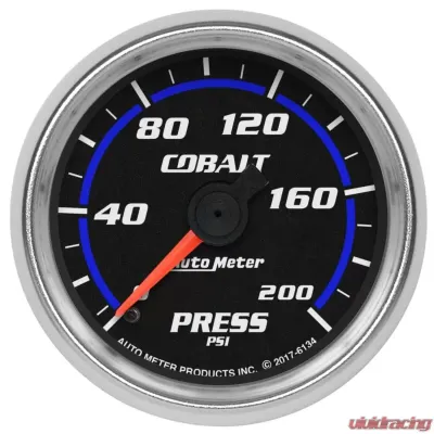 AutoMeter GAUGE; PRESSURE; 2 1/16in.; 200PSI; MECHANICAL; COBALT - 6134