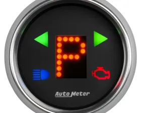 AutoMeter GAUGE; GEAR POS; 2 1/16in.; INCL INDICATORS; BLACK DIAL; BLU LED; BRIGHT SUPER B