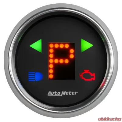 AutoMeter GAUGE; GEAR POS; 2 1/16in.; INCL INDICATORS; BLACK DIAL; BLU LED; BRIGHT SUPER B - 6150