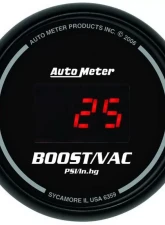 AutoMeter GAUGE; VAC/BOOST; 2 1/16in.; 30INHG-30PSI; DIGITAL; BLACK DIAL W/RED LED                                     - 6359 - Image 3