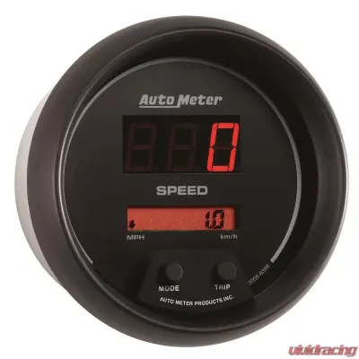 AutoMeter GAUGE; SPEEDO; 3 3/8in.; 260MPH/260KM/H; ELEC PROGRAM; DIGITAL; BLACK W/RED LED - 6388