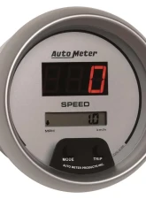 AutoMeter GAUGE; SPEEDO; 3 3/8in.; 260MPH/260KM/H; ELEC PROGRAM; DIGITAL; SLVR W/RED LED                                     - 6588 - Image 3