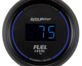 AutoMeter GAUGE; FUEL LEVEL; 2 1/16in.; 0-280O PROGRAMMABLE; DIGITAL; BLACK DIAL W/BLUE LE