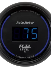 AutoMeter GAUGE; FUEL LEVEL; 2 1/16in.; 0-280O PROGRAMMABLE; DIGITAL; BLACK DIAL W/BLUE LE                                     - 6910 - Image 3