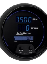 AutoMeter GAUGE; TACH/SPEEDO; 3 3/8in.; 260MPH/260KMH/10KRPM; PRGRAM; DIGITAL; BK W/BLU LE                                     - 6987 - Image 3