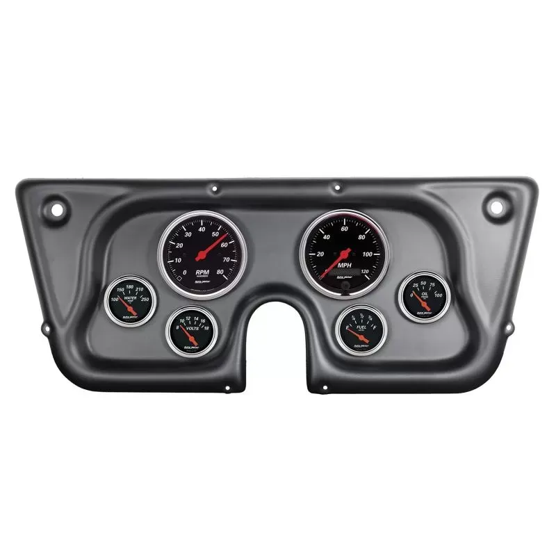 AutoMeter 6pc Designer Black Gauge Kit Chevrolet Truck C/K | K5 | Suburban 1967-1972 - 7032-DB