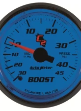 AutoMeter GAUGE; VAC/BOOST; 2 1/16in.; 30INHG-45PSI; MECHANICAL; C2                                     - 7108 - Image 4