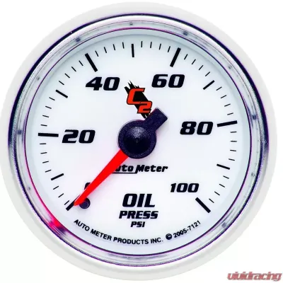 AutoMeter GAUGE; OIL PRESSURE; 2 1/16in.; 100PSI; MECHANICAL; C2 - 7121