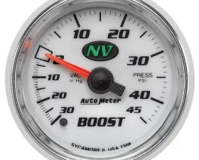 AutoMeter GAUGE; VAC/BOOST; 2 1/16in.; 30INHG-45PSI; MECHANICAL; NV