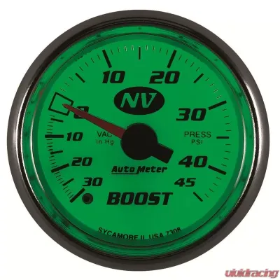 AutoMeter GAUGE; VAC/BOOST; 2 1/16in.; 30INHG-45PSI; MECHANICAL; NV - 7308