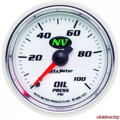AutoMeter GAUGE; OIL PRESSURE; 2 1/16in.; 100PSI; MECHANICAL; NV - 7321