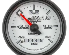 AutoMeter GAUGE; VAC/BOOST; 2 1/16in.;-1-+2 BAR; MECHANICAL; PHANTOM II