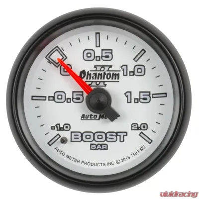 AutoMeter GAUGE; VAC/BOOST; 2 1/16in.;-1-+2 BAR; MECHANICAL; PHANTOM II - 7503-M2