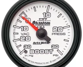 AutoMeter GAUGE; VAC/BOOST; 2 1/16in.; 30INHG-30PSI; MECHANICAL; PHANTOM II