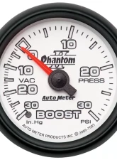 AutoMeter GAUGE; VAC/BOOST; 2 1/16in.; 30INHG-30PSI; MECHANICAL; PHANTOM II                                     - 7503 - Image 2