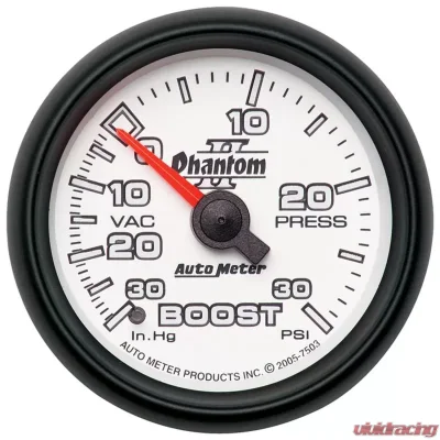 AutoMeter GAUGE; VAC/BOOST; 2 1/16in.; 30INHG-30PSI; MECHANICAL; PHANTOM II - 7503