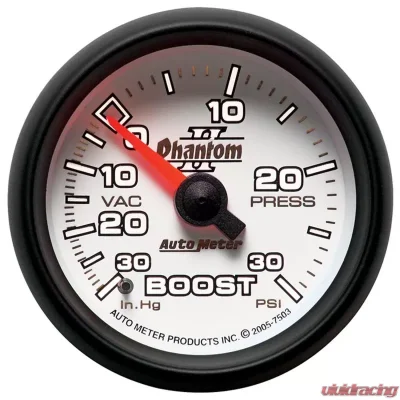 AutoMeter GAUGE; VAC/BOOST; 2 1/16in.; 30INHG-30PSI; MECHANICAL; PHANTOM II - 7503