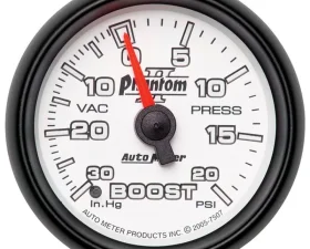 AutoMeter GAUGE; VAC/BOOST; 2 1/16in.; 30INHG-20PSI; MECHANICAL; PHANTOM II