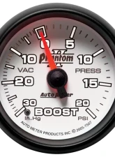 AutoMeter GAUGE; VAC/BOOST; 2 1/16in.; 30INHG-20PSI; MECHANICAL; PHANTOM II                                     - 7507 - Image 2