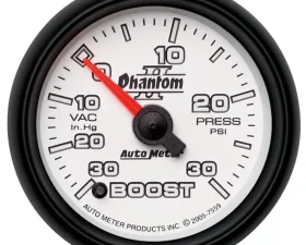 AutoMeter GAUGE; VAC/BOOST; 2 1/16in.; 30INHG-30PSI; DIGITAL STEPPER MOTOR; PHANTOM II