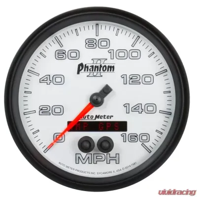 AutoMeter GAUGE; SPEEDOMETER; 5in.; 160MPH; GPS; PHANTOM II - 7581