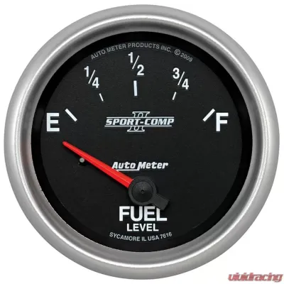 AutoMeter GAUGE; FUEL LEVEL; 2 5/8in.; 73OE TO 10OF; ELEC; SPORT-COMP II - 7615