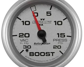 AutoMeter GAUGE; VAC/BOOST; 2 5/8in.; 30INHG-20PSI; MECHANICAL; ULTRA-LITE II