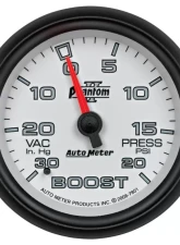 AutoMeter GAUGE; VAC/BOOST; 2 5/8in.; 30INHG-20PSI; MECHANICAL; PHANTOM II                                     - 7801 - Image 6