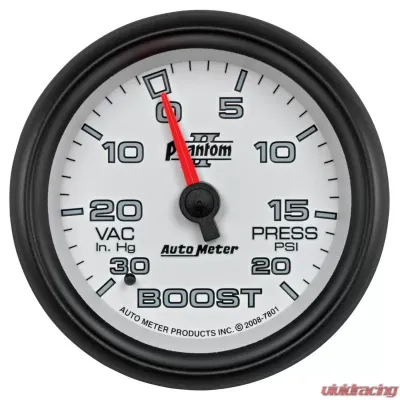 AutoMeter GAUGE; VAC/BOOST; 2 5/8in.; 30INHG-20PSI; MECHANICAL; PHANTOM II - 7801
