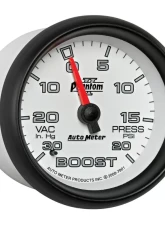 AutoMeter GAUGE; VAC/BOOST; 2 5/8in.; 30INHG-20PSI; MECHANICAL; PHANTOM II                                     - 7801 - Image 5