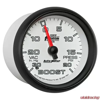 AutoMeter GAUGE; VAC/BOOST; 2 5/8in.; 30INHG-20PSI; MECHANICAL; PHANTOM II - 7801