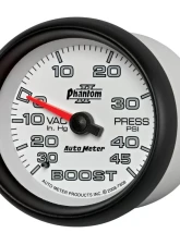 AutoMeter GAUGE; VAC/BOOST; 2 5/8in.; 30INHG-45PSI; MECHANICAL; PHANTOM II                                     - 7808 - Image 2