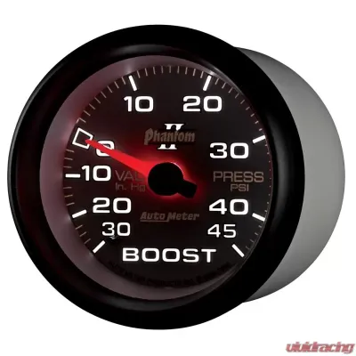 AutoMeter GAUGE; VAC/BOOST; 2 5/8in.; 30INHG-45PSI; MECHANICAL; PHANTOM II - 7808