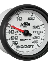 AutoMeter GAUGE; VAC/BOOST; 2 5/8in.; 30INHG-45PSI; MECHANICAL; PHANTOM II                                     - 7808 - Image 5