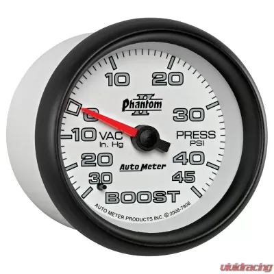AutoMeter GAUGE; VAC/BOOST; 2 5/8in.; 30INHG-45PSI; MECHANICAL; PHANTOM II - 7808
