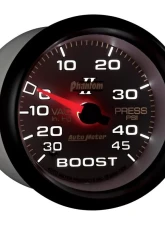 AutoMeter GAUGE; VAC/BOOST; 2 5/8in.; 30INHG-45PSI; MECHANICAL; PHANTOM II                                     - 7808 - Image 6