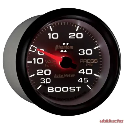 AutoMeter GAUGE; VAC/BOOST; 2 5/8in.; 30INHG-45PSI; MECHANICAL; PHANTOM II - 7808
