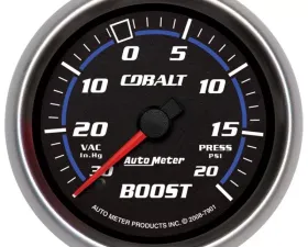 AutoMeter GAUGE; VAC/BOOST; 2 5/8in.; 30INHG-20PSI; MECHANICAL; COBALT