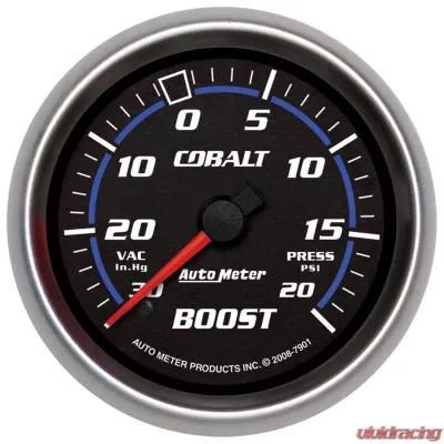 AutoMeter GAUGE; VAC/BOOST; 2 5/8in.; 30INHG-20PSI; MECHANICAL; COBALT - 7901