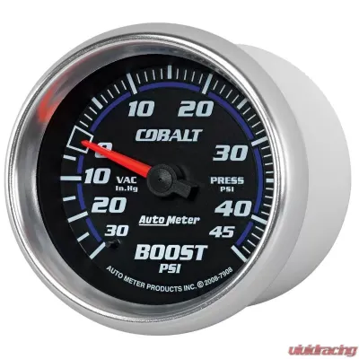 AutoMeter GAUGE; VAC/BOOST; 2 5/8in.; 30INHG-45PSI; MECHANICAL; COBALT - 7908