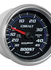 AutoMeter GAUGE; VAC/BOOST; 2 5/8in.; 30INHG-45PSI; MECHANICAL; COBALT                                     - 7908 - Image 5